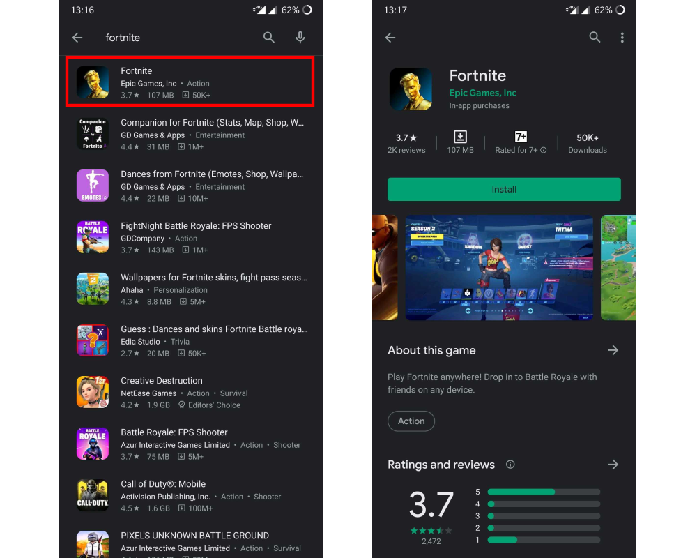 Epic Games Lists Fortnite On Google Play Store - Smartprix Bytes