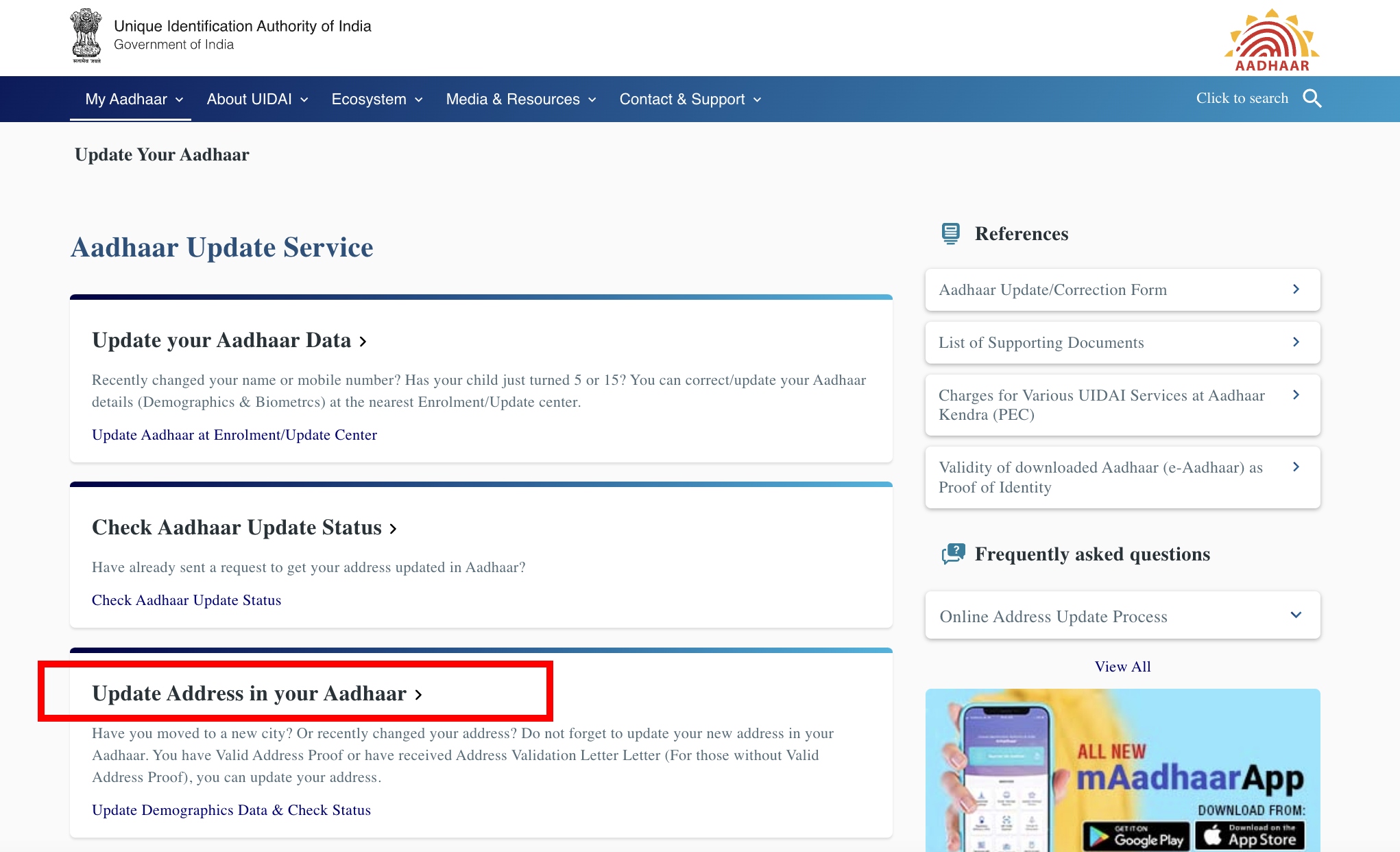 Aadhaar Address Update: How To Change Address On Your Aadhaar Card ...